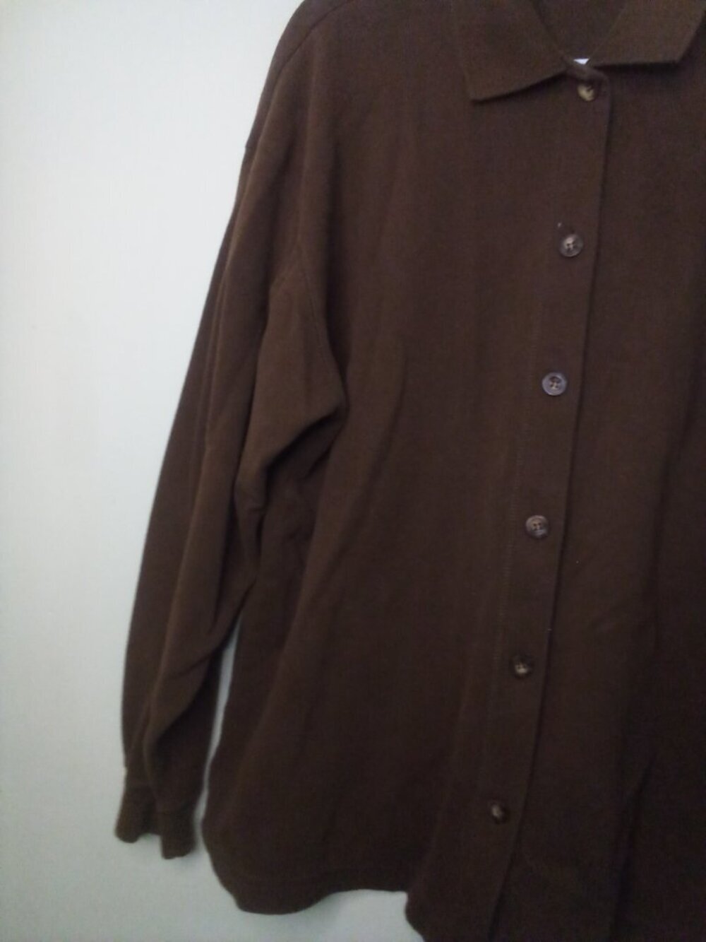 Liz Sport Shirt Women L Button Up Polo Soft Brown - Picture 5 of 14